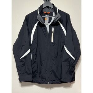 Nike ACG Shell Jacket Womens L Black White Waterproof Rain Hiking Lightweight
